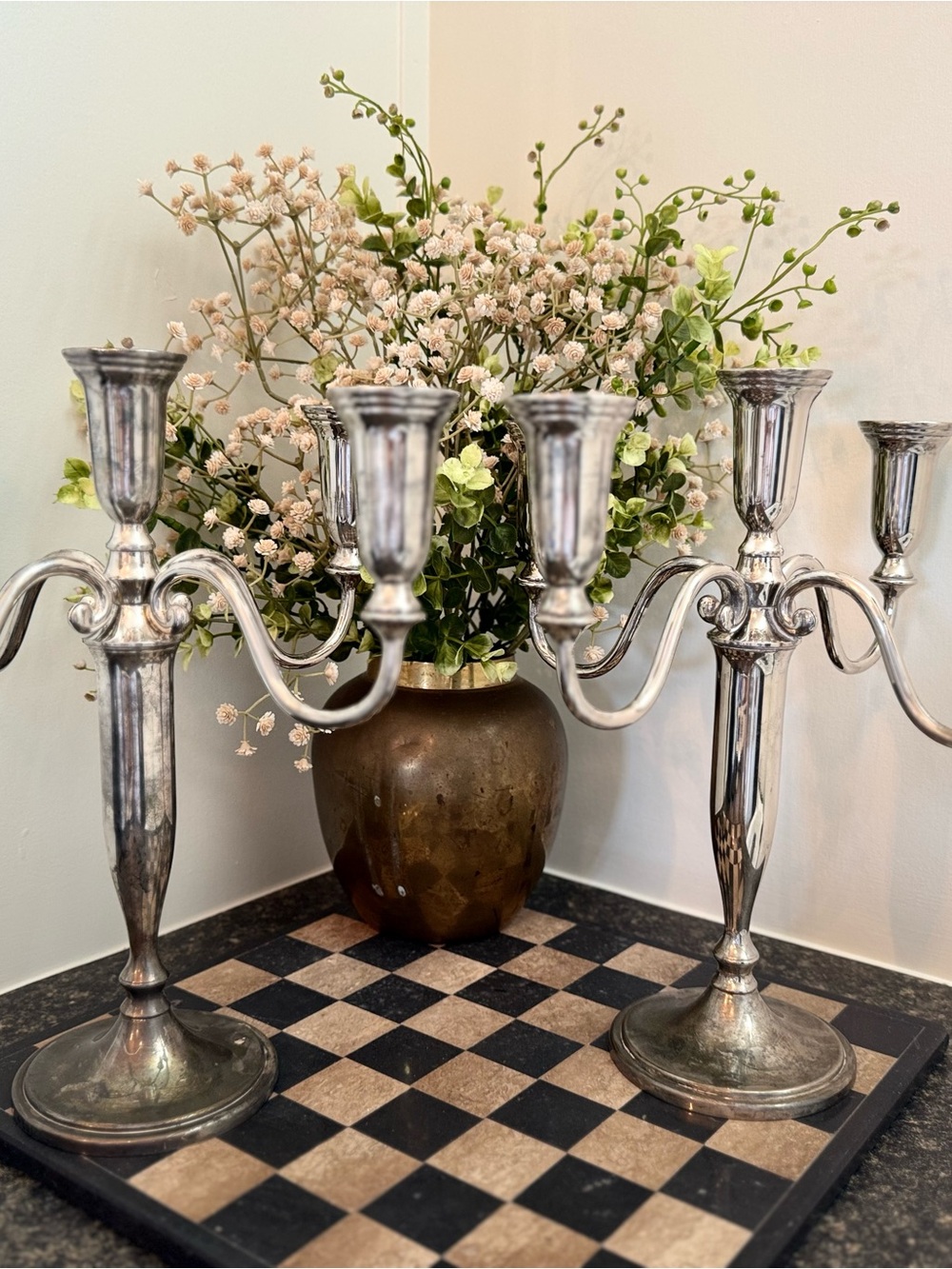 Godinger Silver plated 5 Candelabra Pair